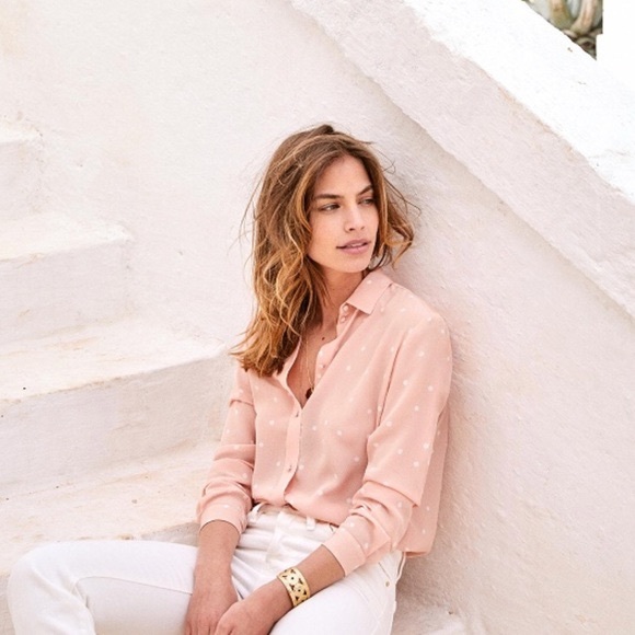 Sezane Tops - SOLD Sezane Silk Blush Pink Blouse